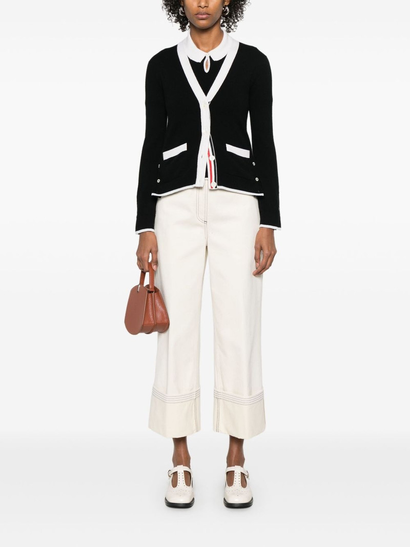 Thom Browne tipping-detailed cashmere cardigan outlook