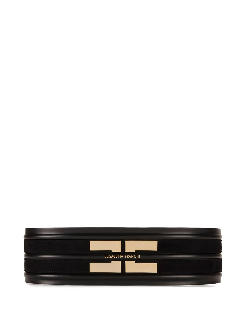 logo-plaque leather belt 1