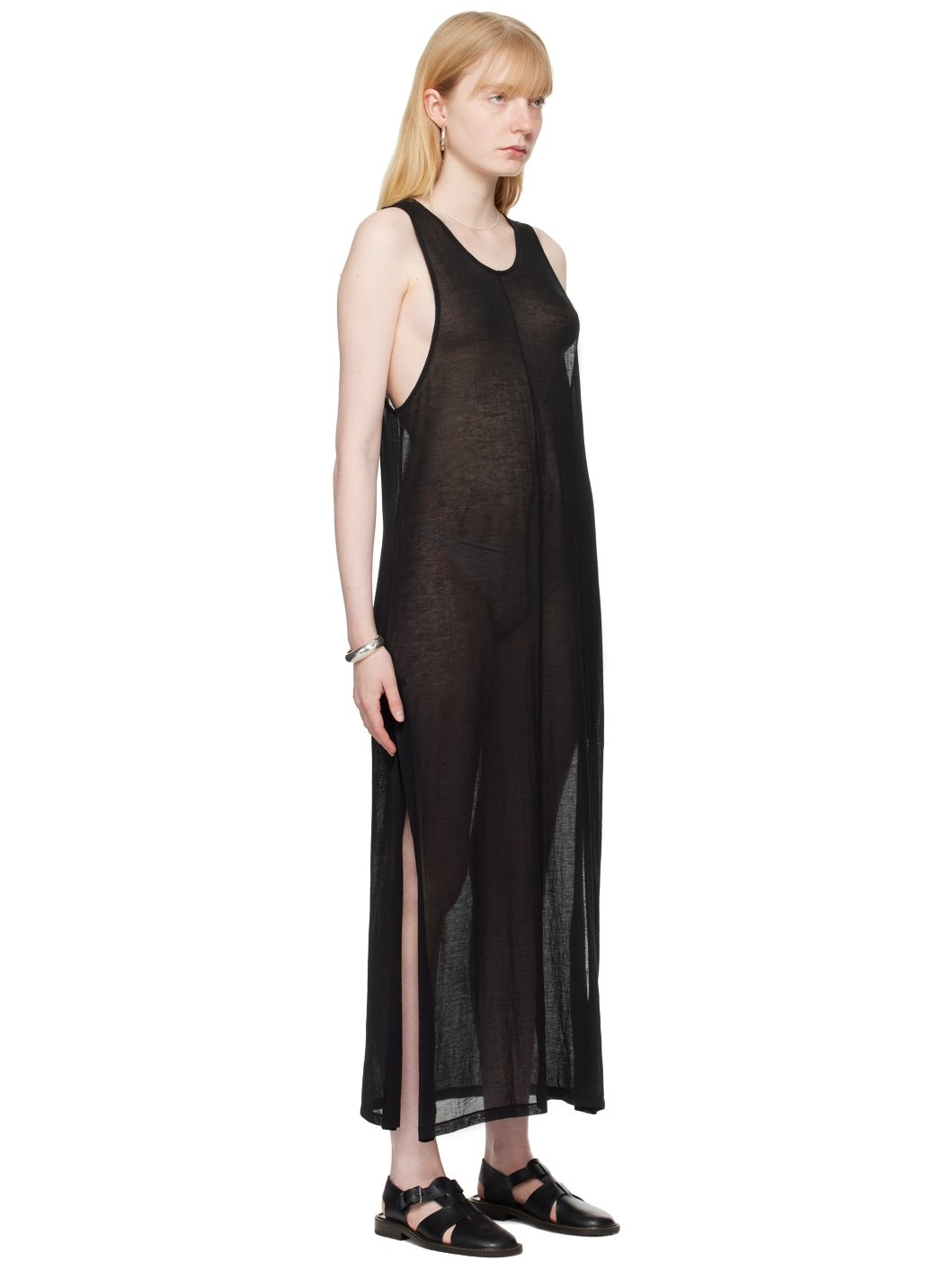 Black Vented Maxi Dress - 2