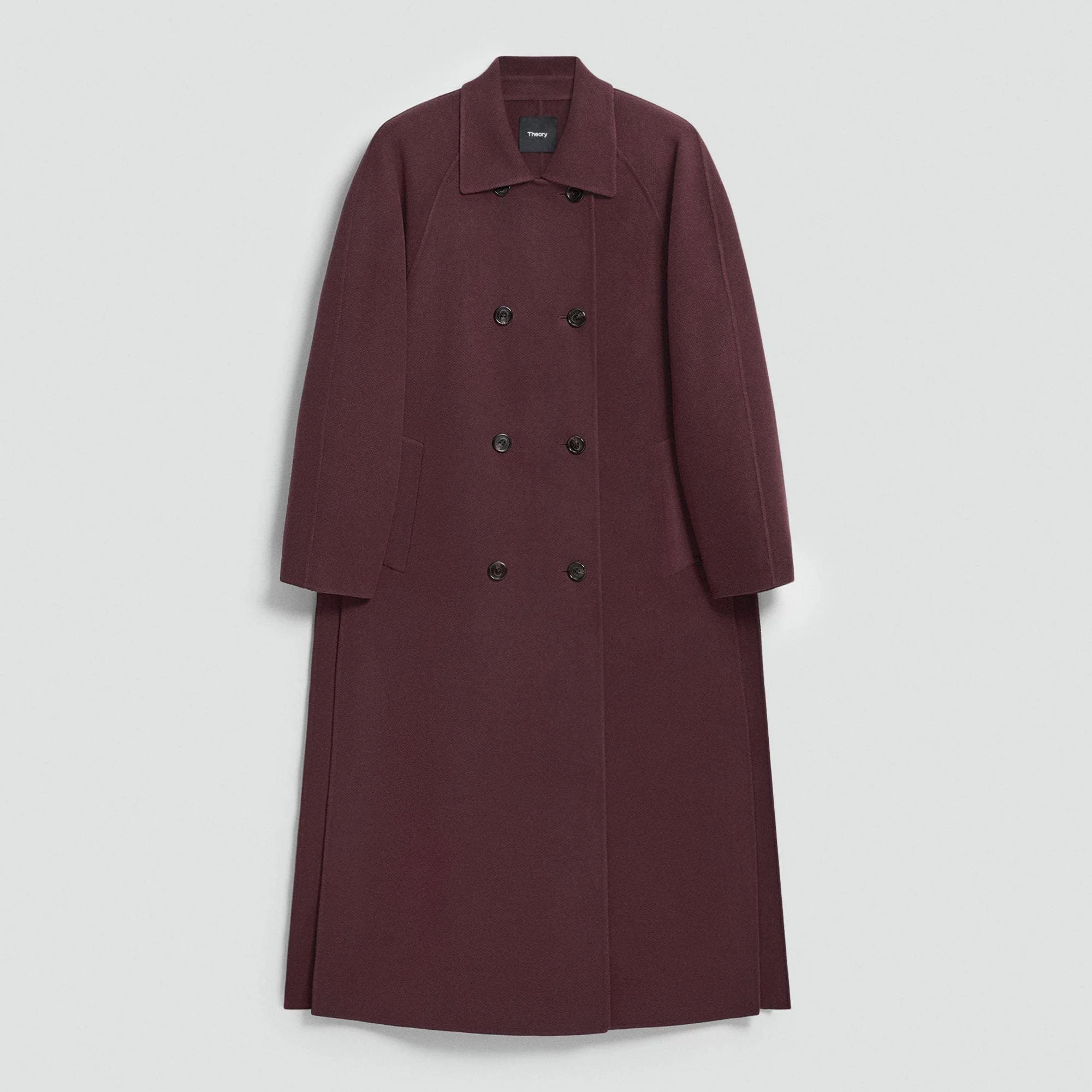 Long Double-Breasted Coat in Textured Wool-Cashmere - 1