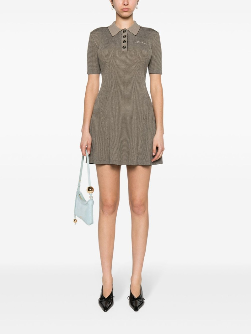 GANNI A-line ribbed-knit minidress outlook