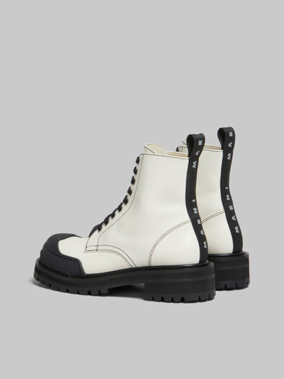 Marni WHITE LEATHER DADA ARMY COMBAT BOOT outlook