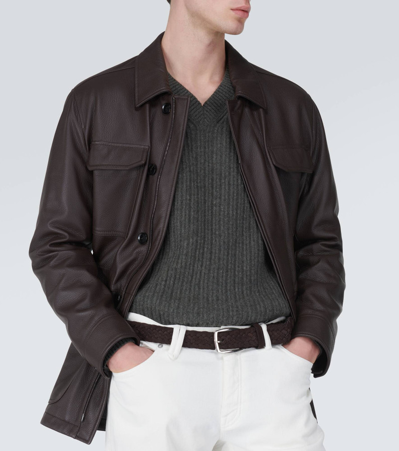 Brioni Braided suede belt outlook
