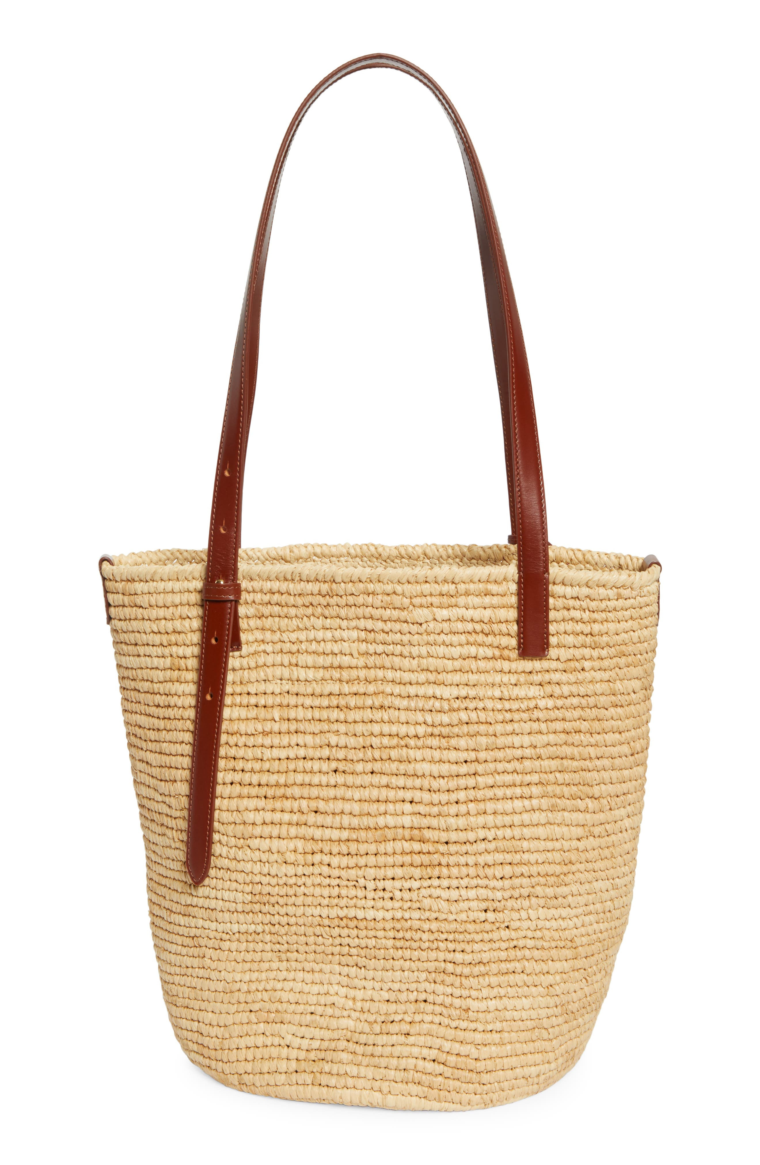 Rabanne Logo Raffia Tote in Natural /Light Gold at Nordstrom - 3