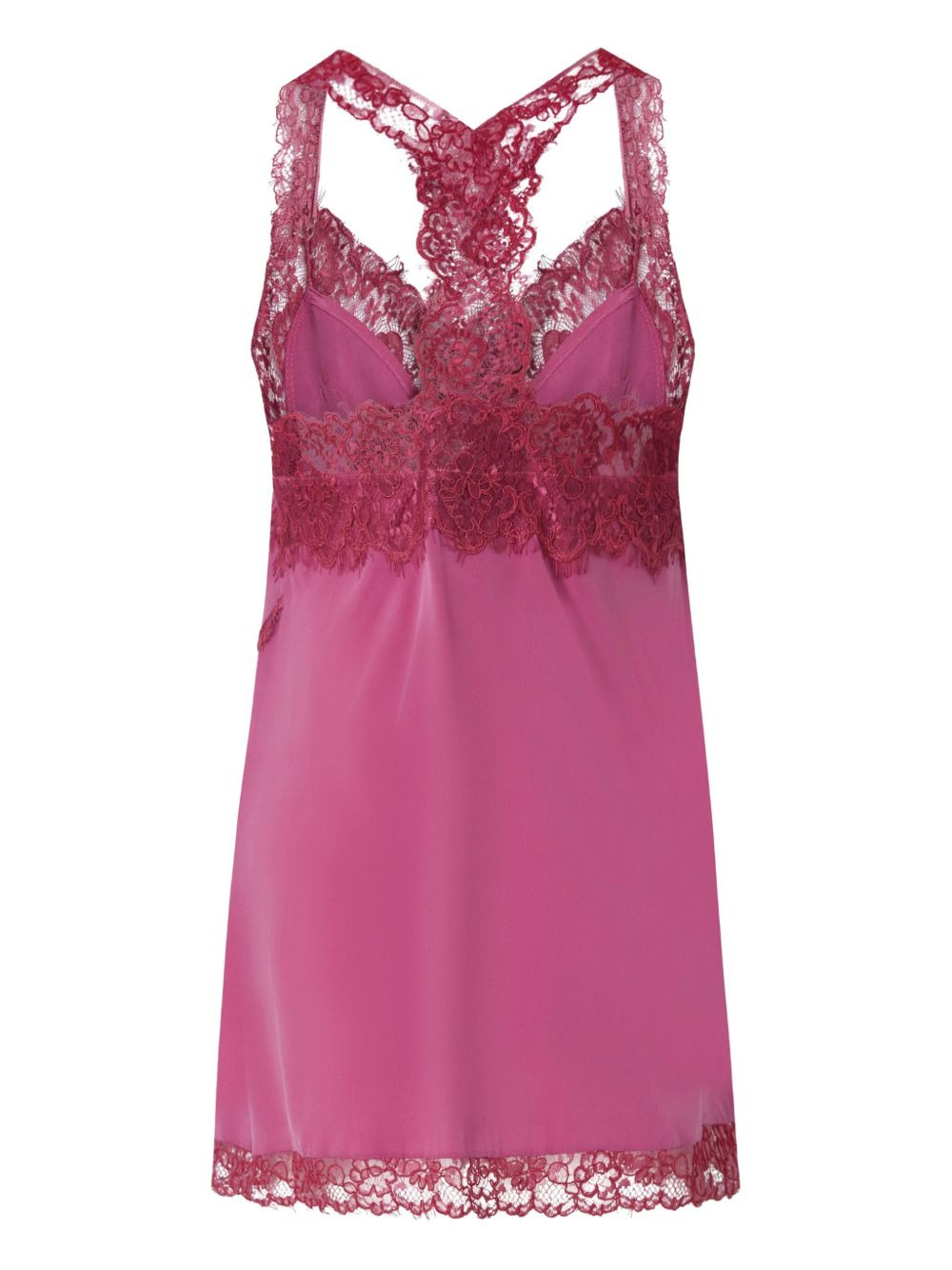 lace-trimmed silk top - 2