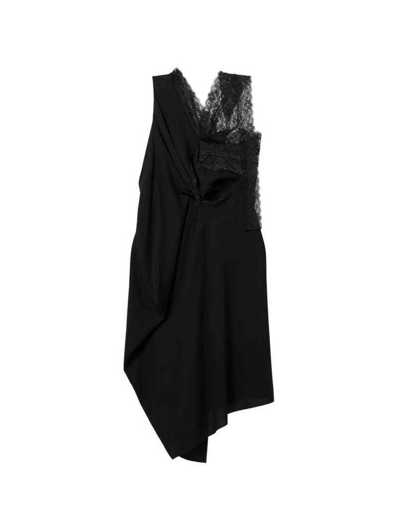 asymmetric draped gathered midi dress 1