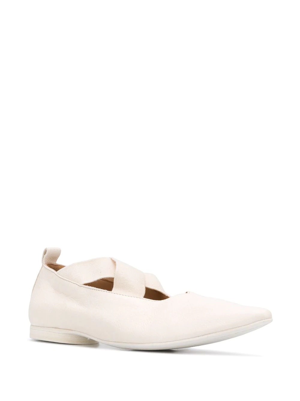 crisscross strap pointed toe ballerinas - 2