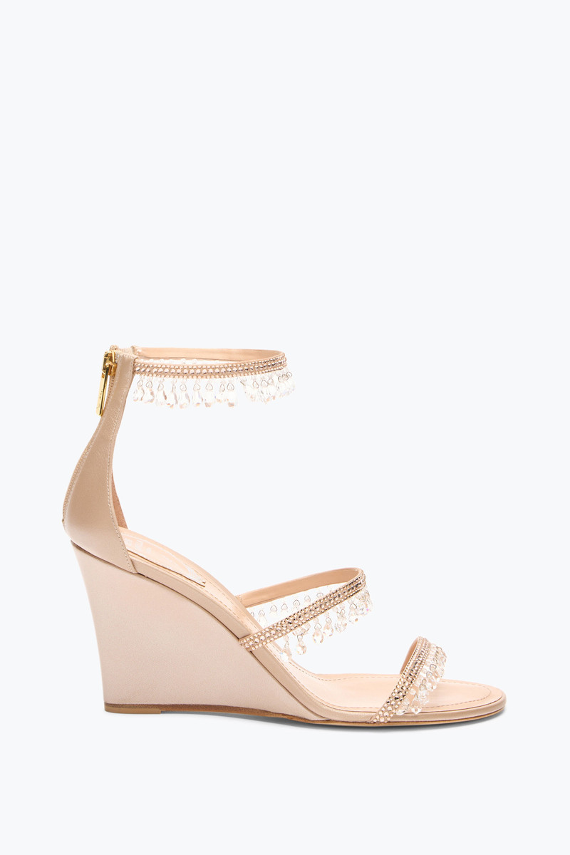 CHANDELIER POWDER PINK WEDGE SANDAL 80 1