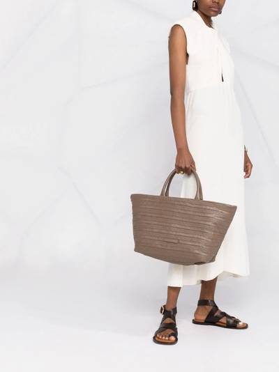 Brunello Cucinelli stitched leather tote bag outlook