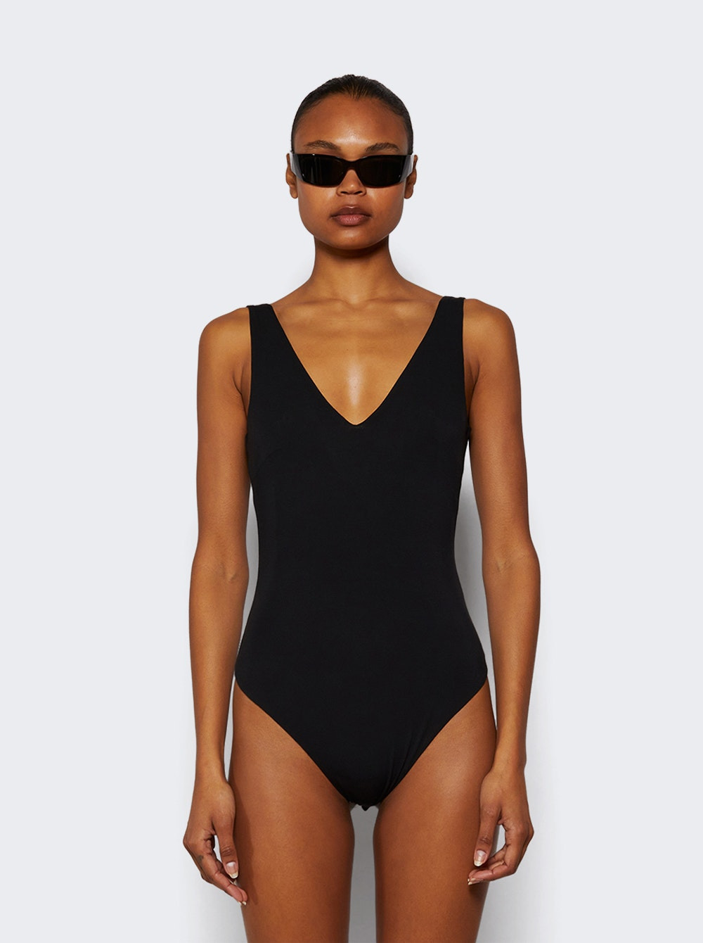 V Neck Bodysuit Soot - 2
