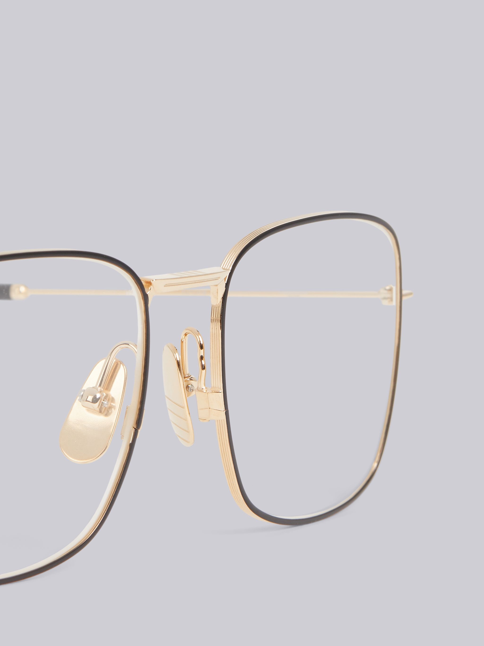 TB117 - White Gold Oversized Squared Aviator Glasses - 2