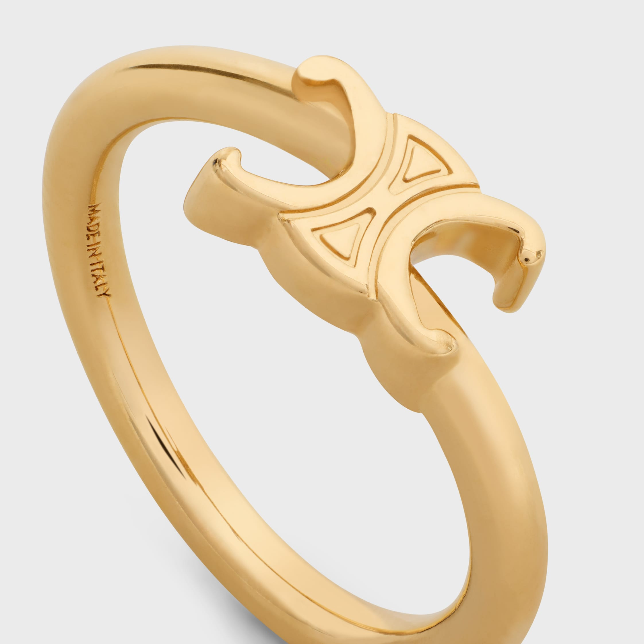 Triomphe Asymmetric Ring in Brass with Gold Finish - 4