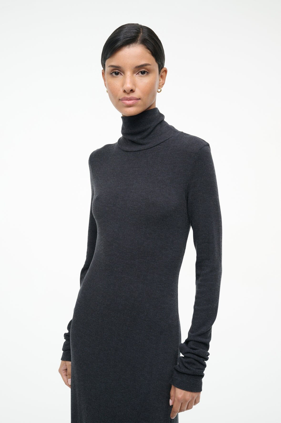 STAUD VANYA DRESS CHARCOAL - 3