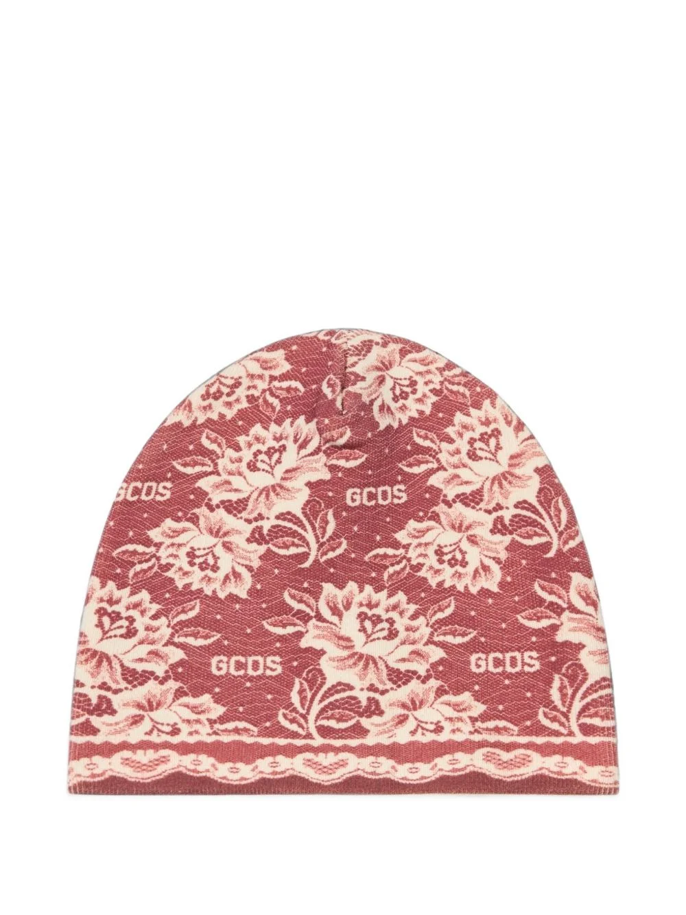 Gothic floral-print beanie hat - 1