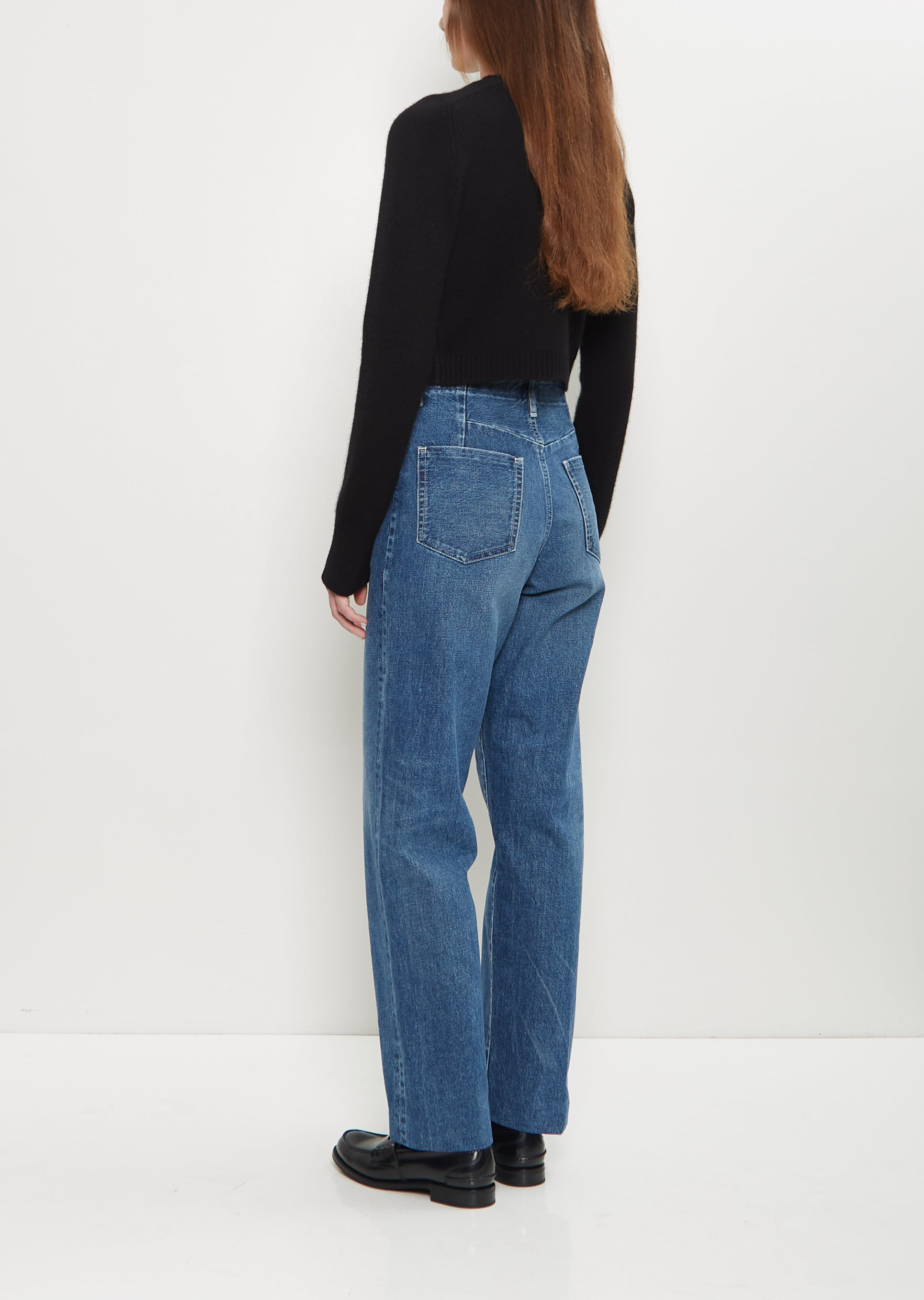 Zephir Cashmere Cropped Cardigan — Black - 3