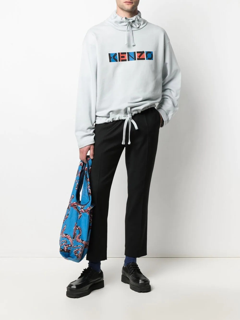 logo-print drawstring-neck sweatshirt - 2