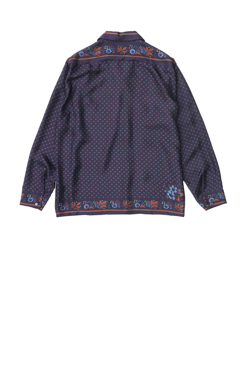 vowels Long Sleeve Silk Scarf Shirt outlook