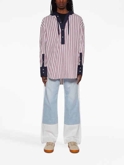 BLUEMARBLE striped hooded shirt outlook