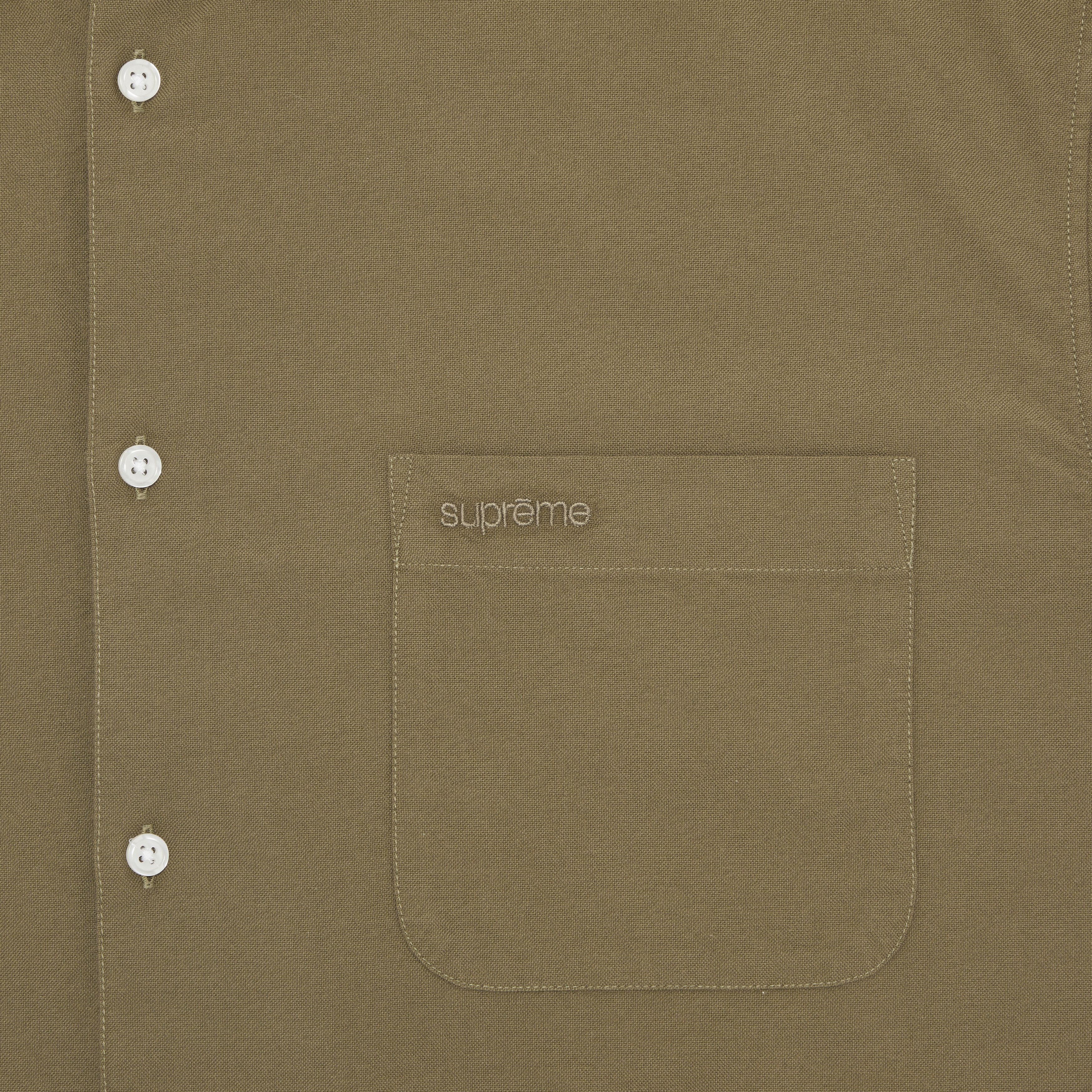 Supreme Loose Fit Short-Sleeve Oxford Shirt 'Olive' - 3