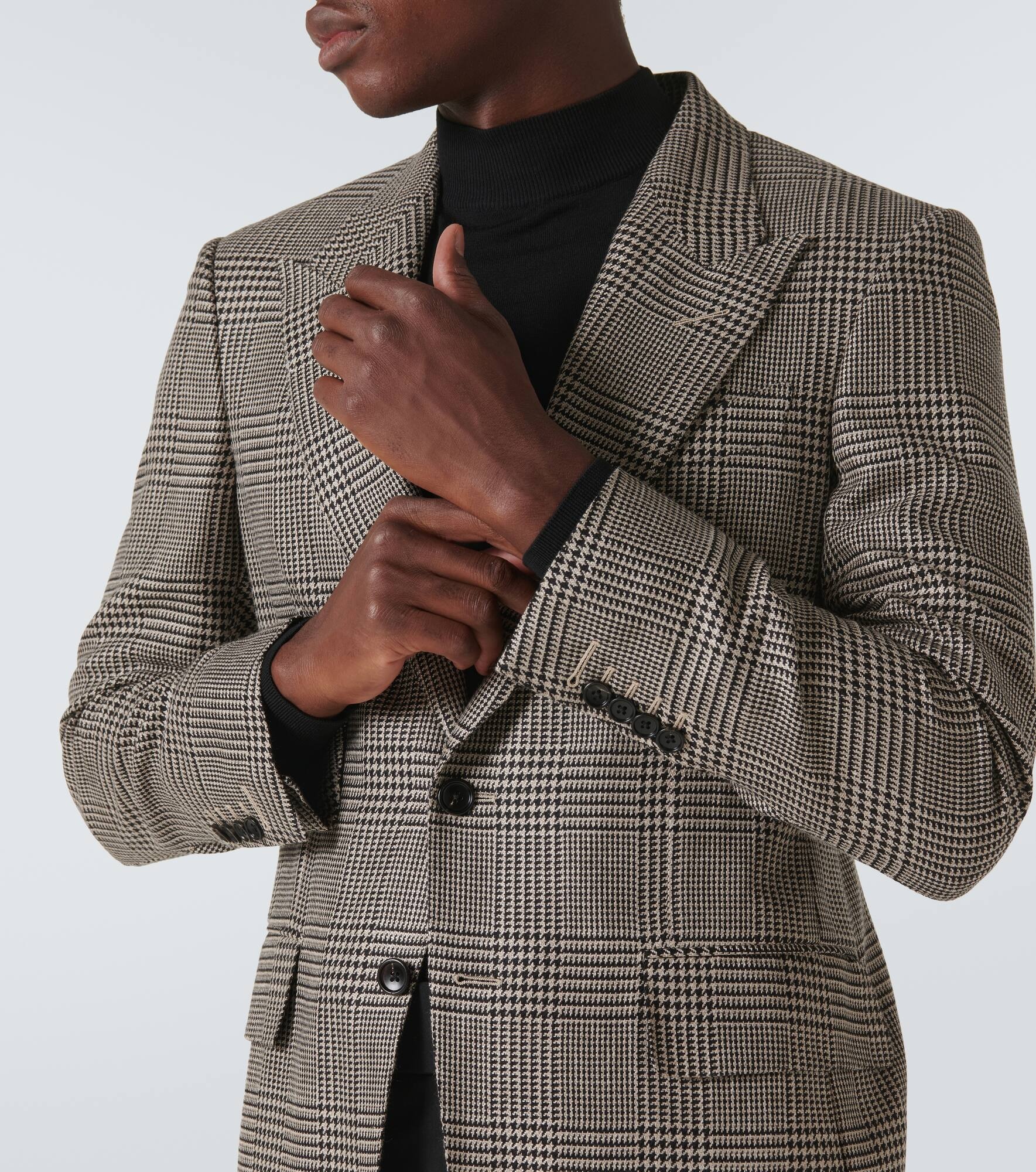 Shelton houndstooth wool-blend blazer - 5