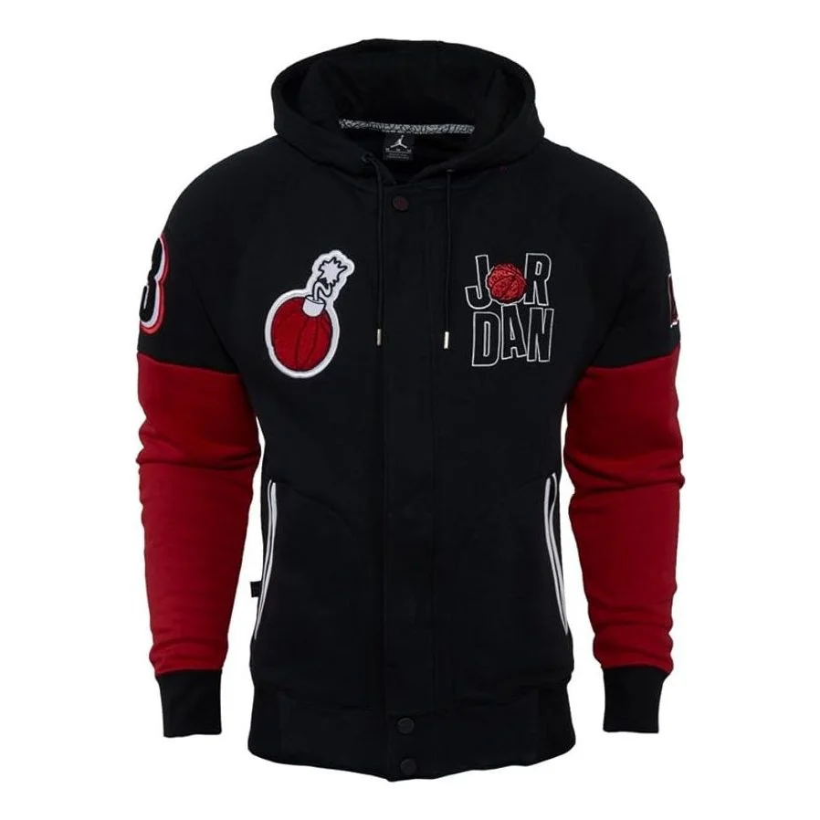 Air Jordan Marvin The Martian Mars Varsity Hooded Jacket 'Black Red' 716578-010 - 1