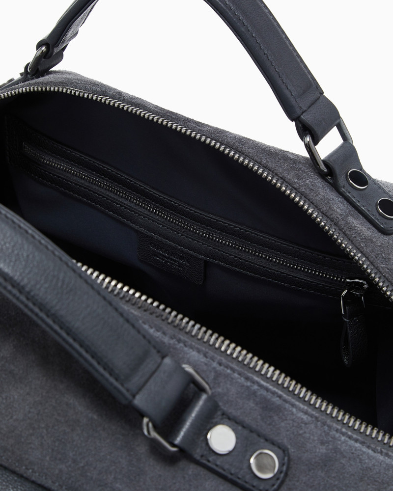 VINTAGE-EFFECT PEBBLED NAPPA-LEATHER DUFFEL BAG 4