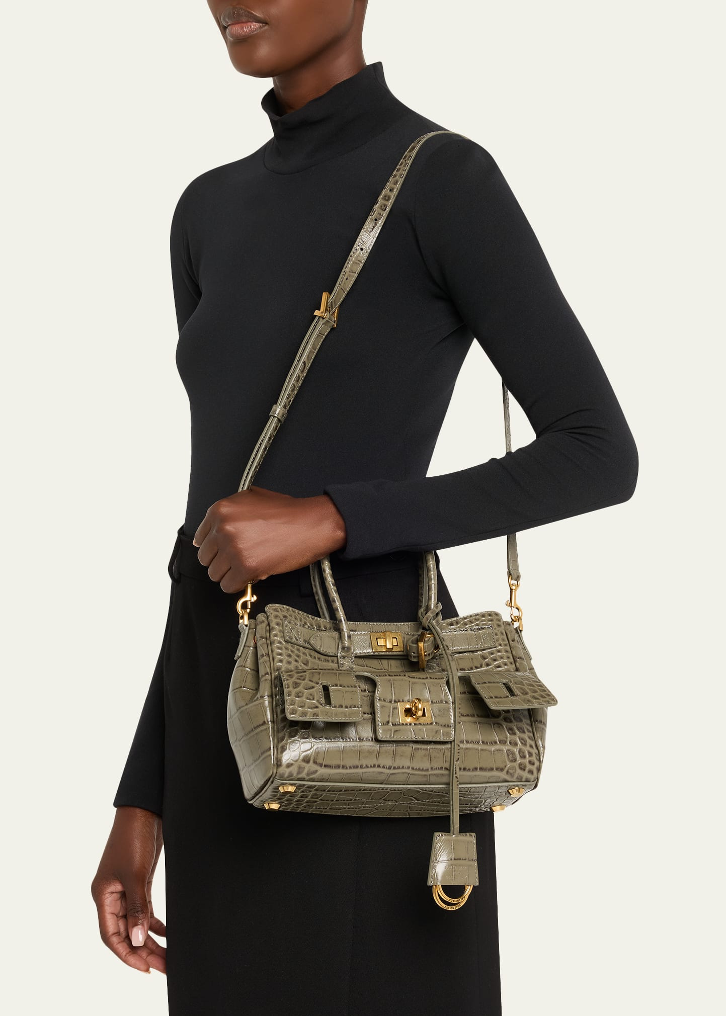 Bel Air Mini Croc-Embossed Leather Crossbody Bag - 2
