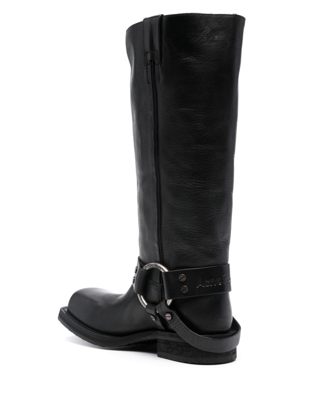 30mm square-toe leather boots - 3