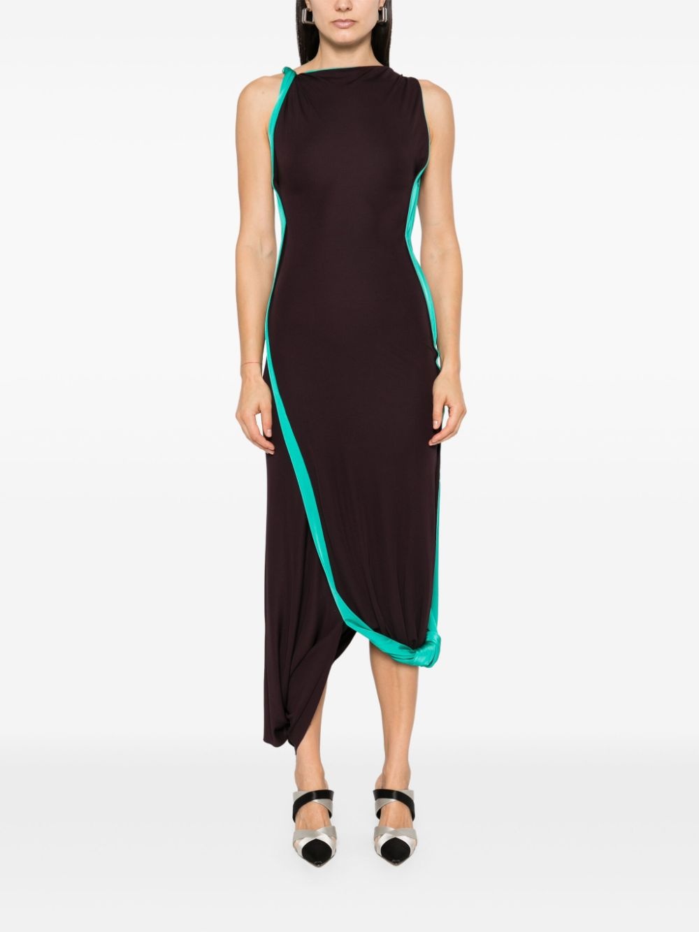 side-stripe maxi dress - 2