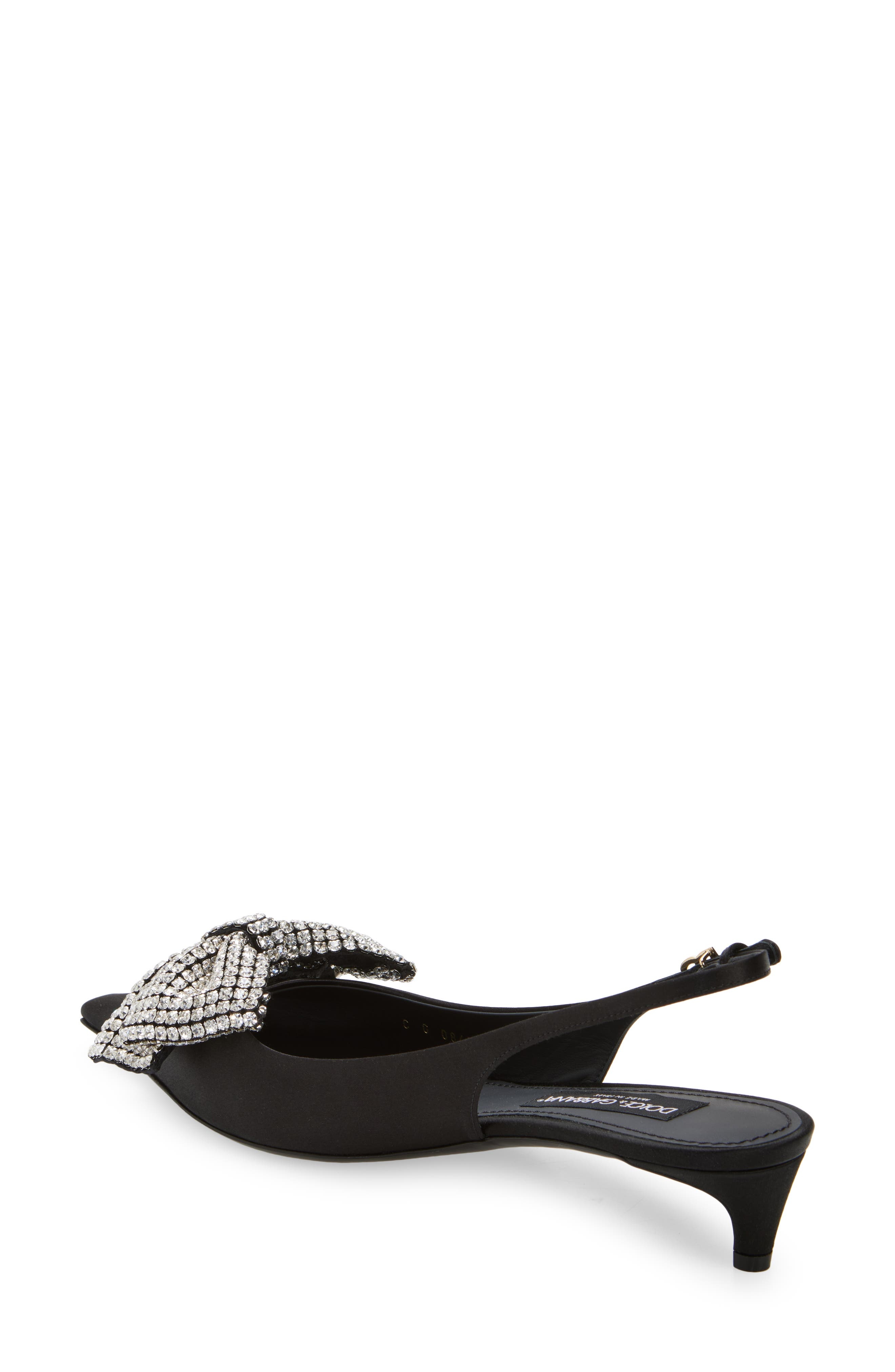 Dolce&Gabbana Mun Kitten Heel Slingback Pump in 8S488 Nero/Crystal at Nordstrom - 2