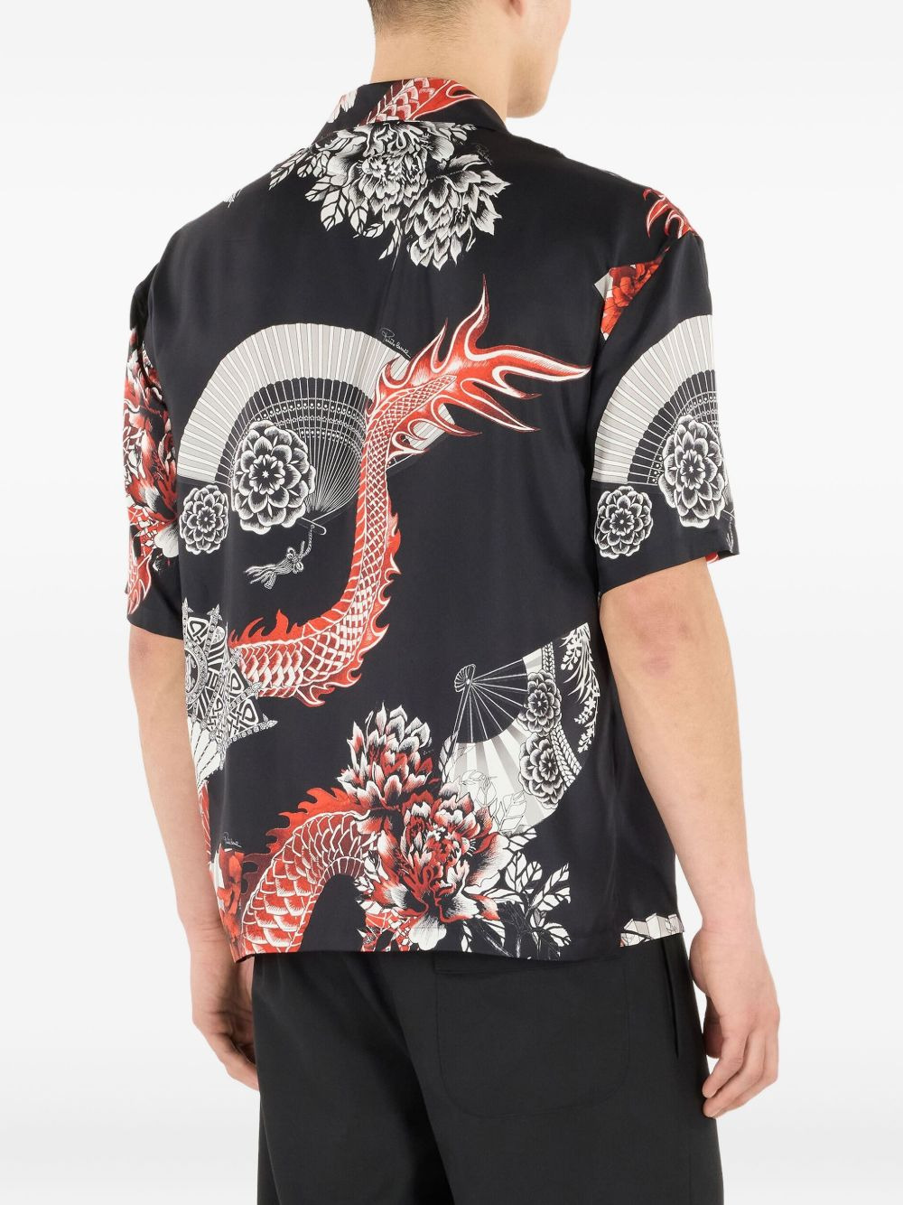 dragon-print silk shirt - 4