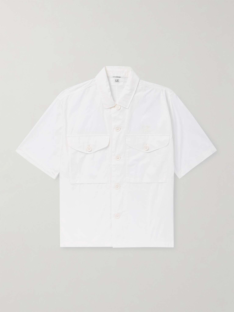 Logo-Embroidered Cotton-Poplin Shirt 1