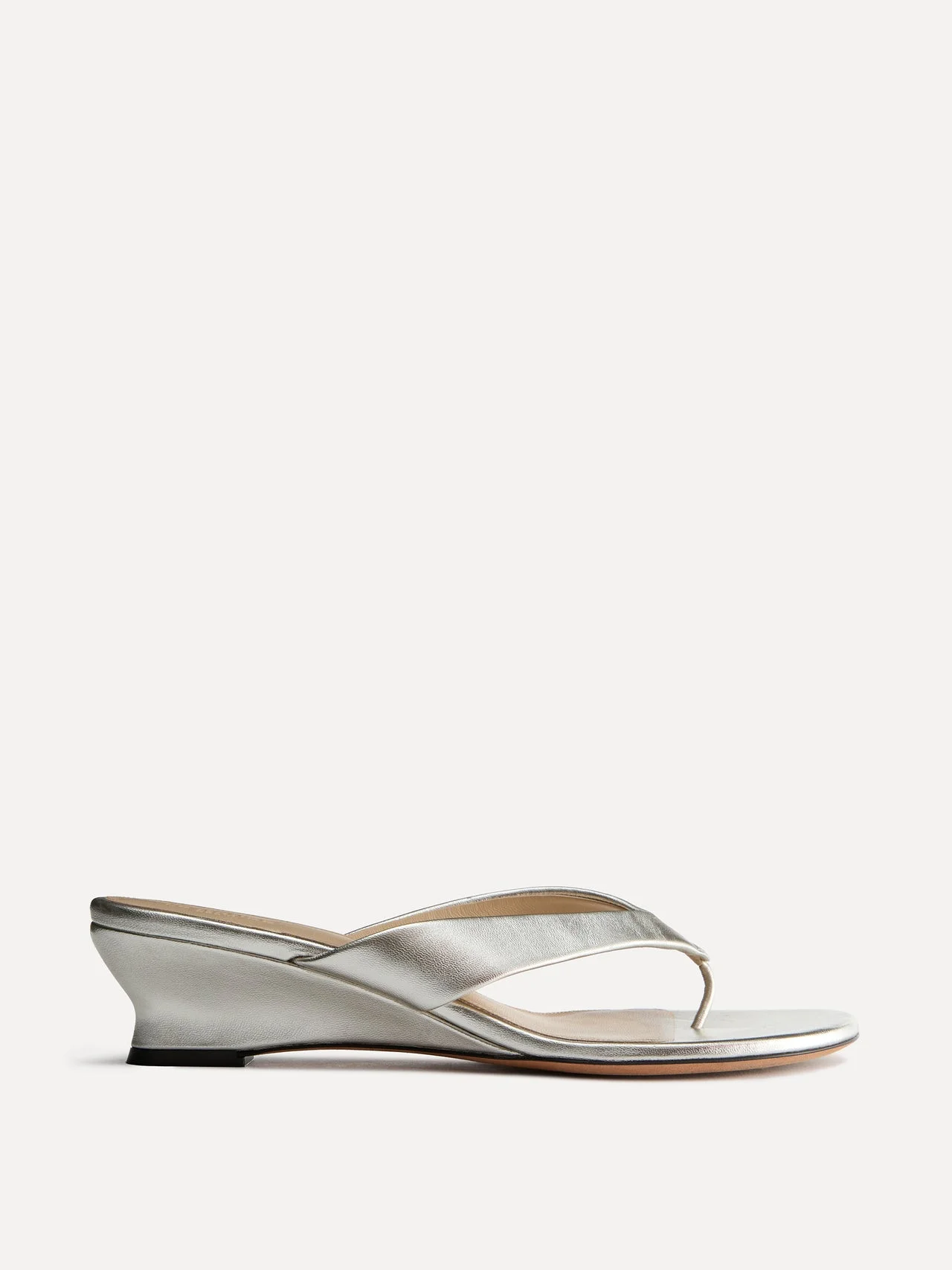 Micro Wedge Thong / Champagne Leather - 1