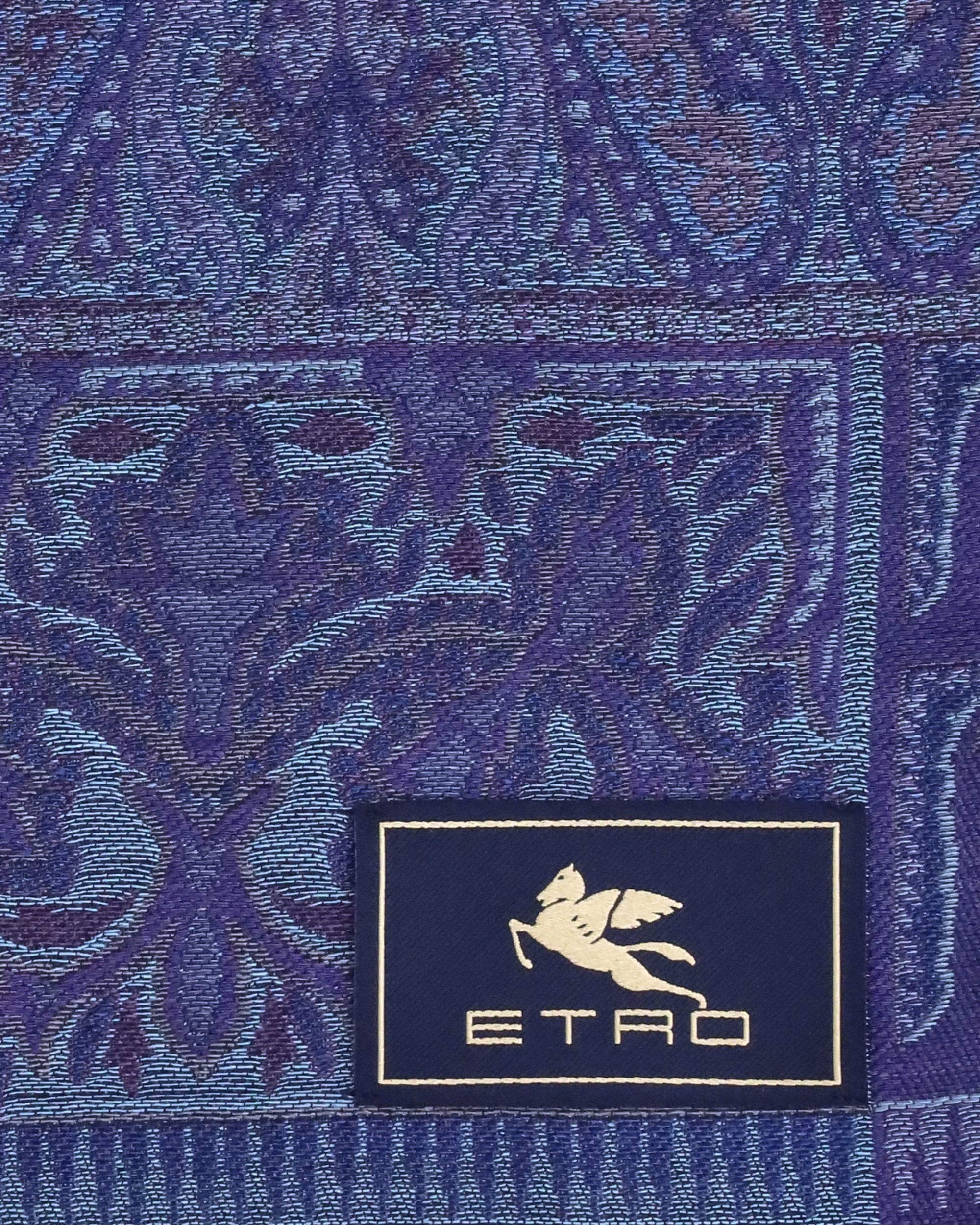 jacquard wool and silk Scarf - 3