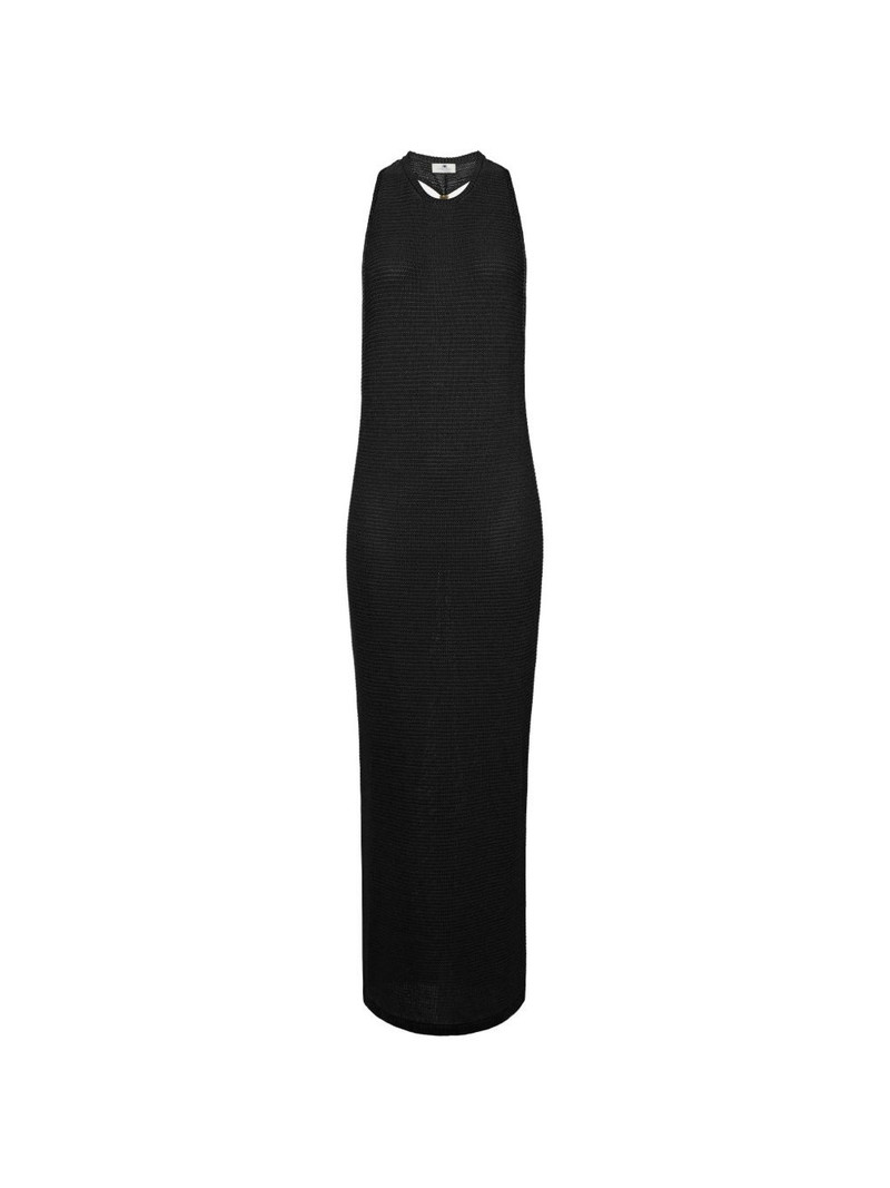 jewel twisted necklace knit maxi dress 1