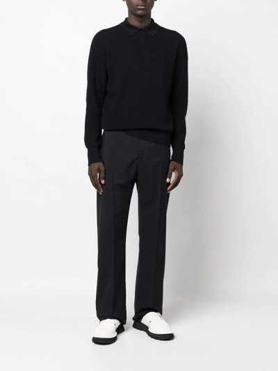 Studio Nicholson long-sleeve knitted polo shirt outlook