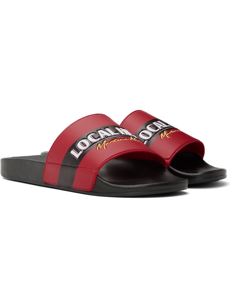 Black & Red 'Local Hero' Pool Slides 4