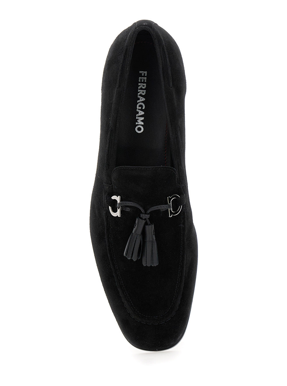 Ferragamo Men 'Besile 2' Black Loafers With Gancini And Cord Detail In Suede Man - 4