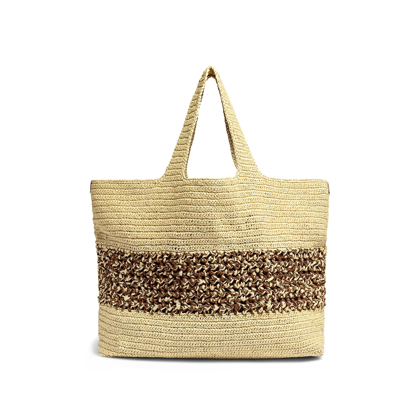 Light brown leather and raffia shoulder bag - 4