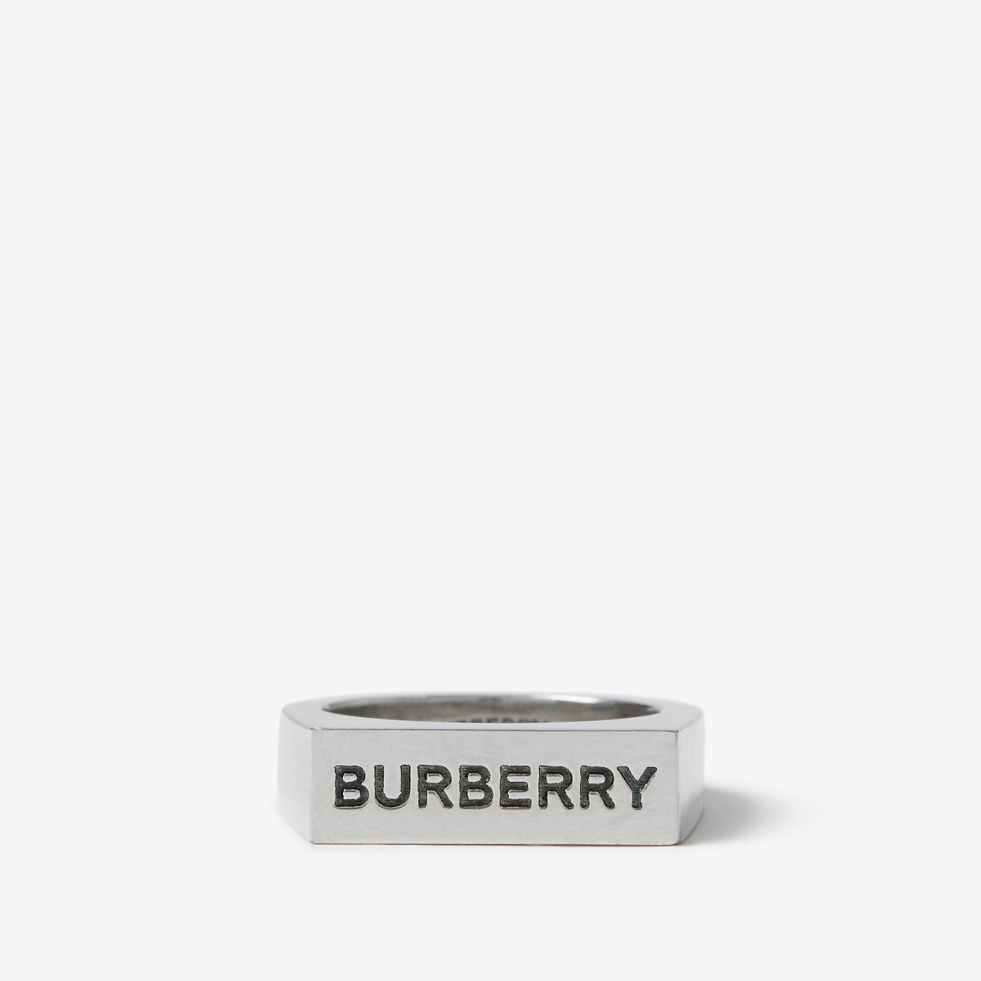 Engraved Palladium-plated Signet Ring - 1