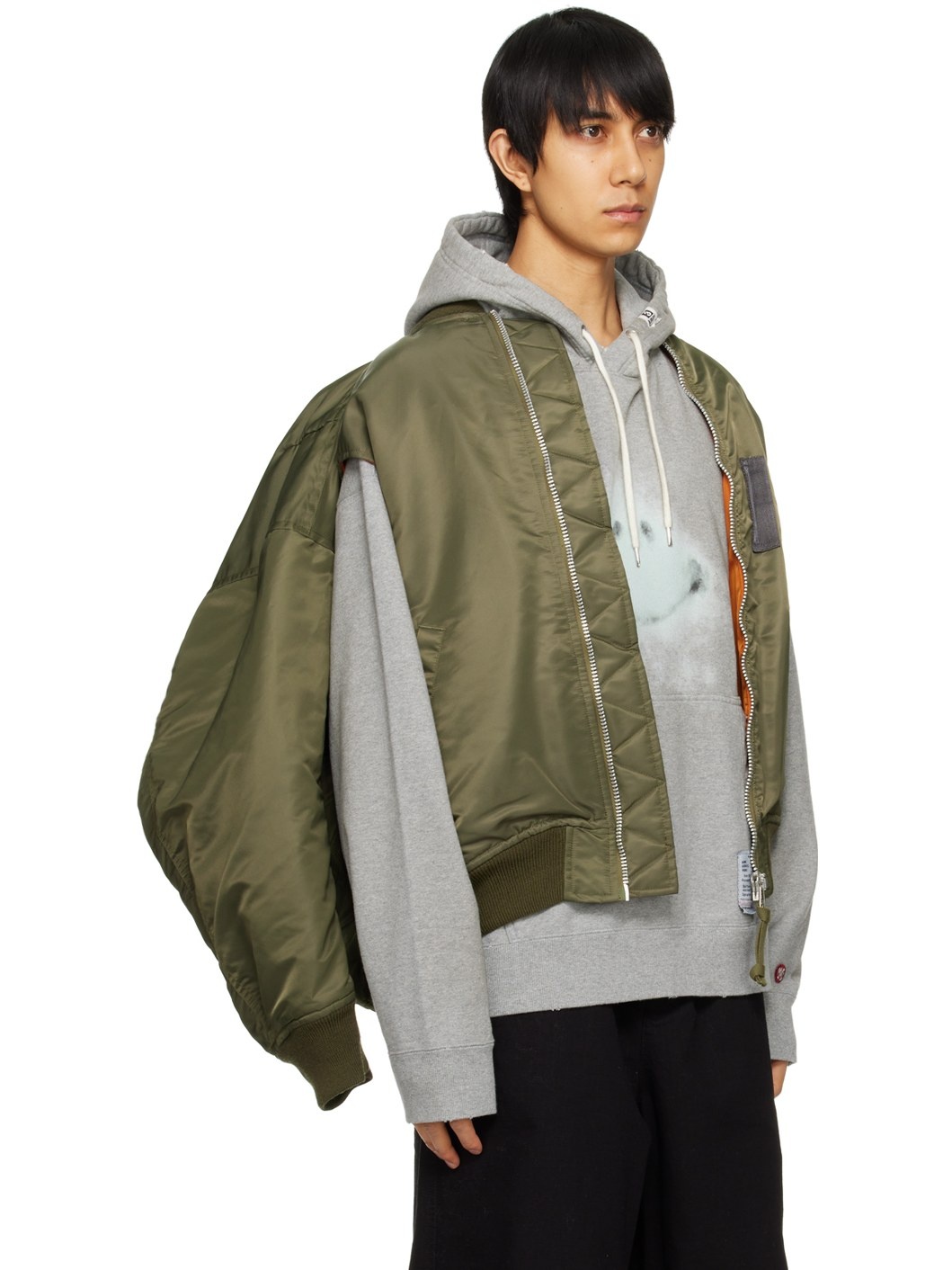 Khaki Double Armhole Bomber Jacket - 4