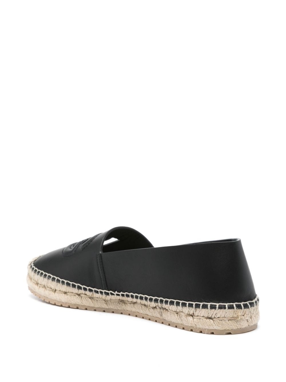 logo-embossed leather espadrilles - 3