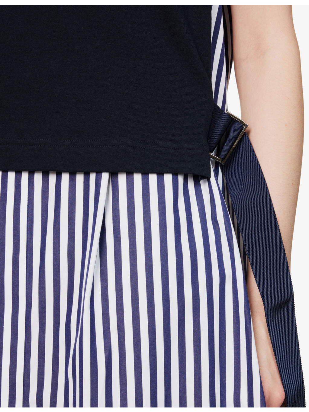 Belted Striped Cotton-Poplin Midi Dress - 5