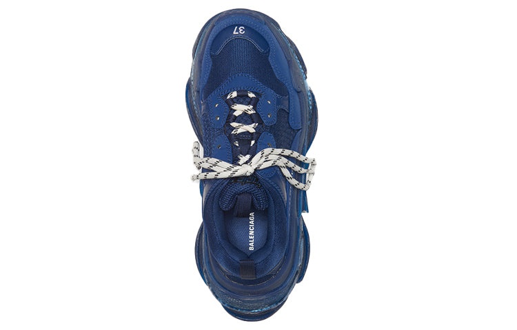 (WMNS) Balenciaga Triple S 'Clear Sole Navy' 544351W2CE14107 - 4