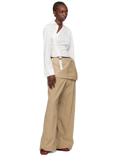 Dion Lee Tan Foldover Parachute Trousers outlook