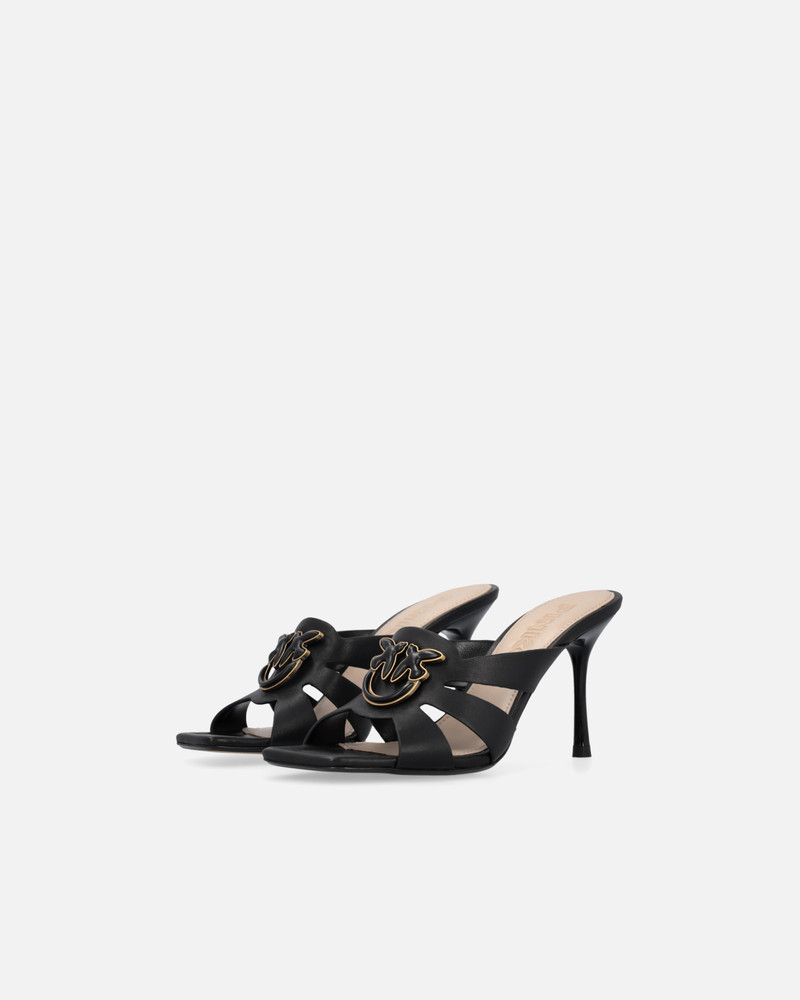 NAPPA LEATHER SANDALS WITH HEEL AND BIRD DETAIL 6