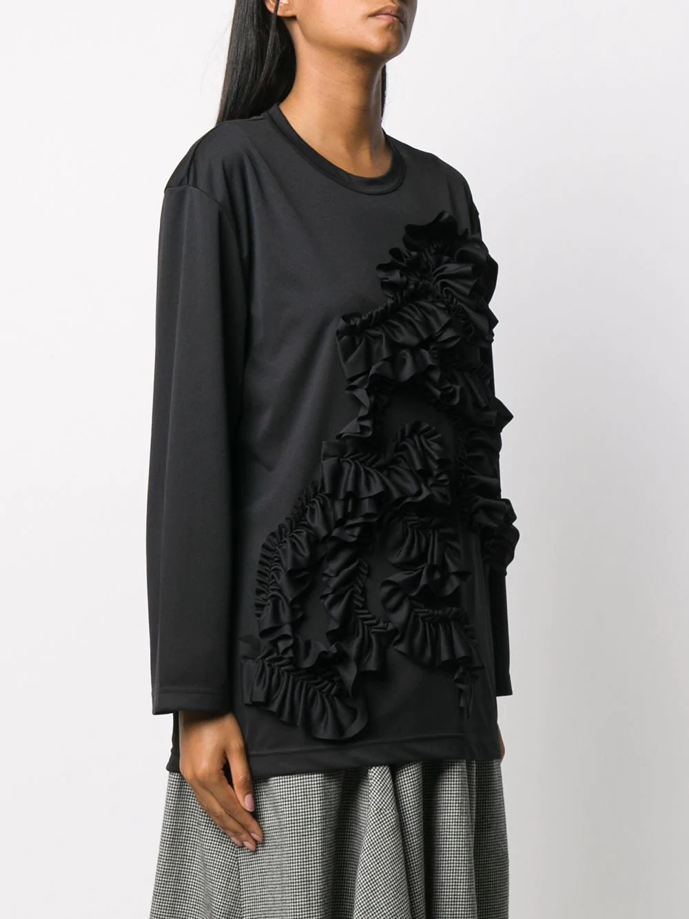 ruffled long-sleeved T-shirt - 3