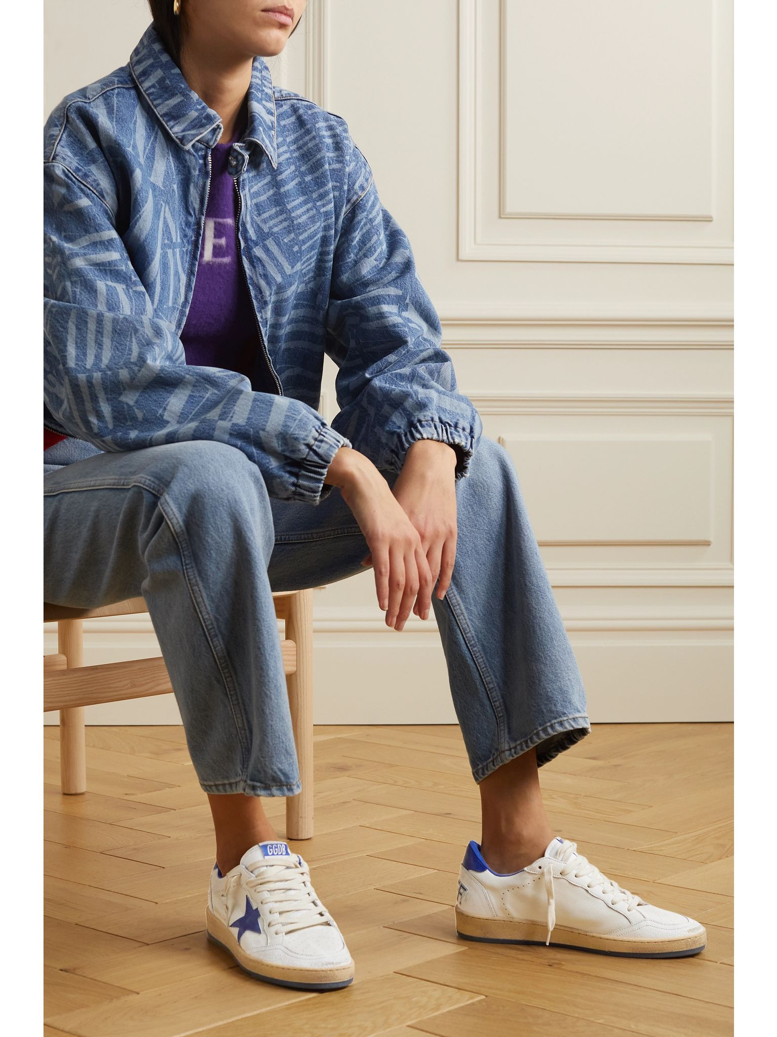 Ball Star distressed leather sneakers White - 2