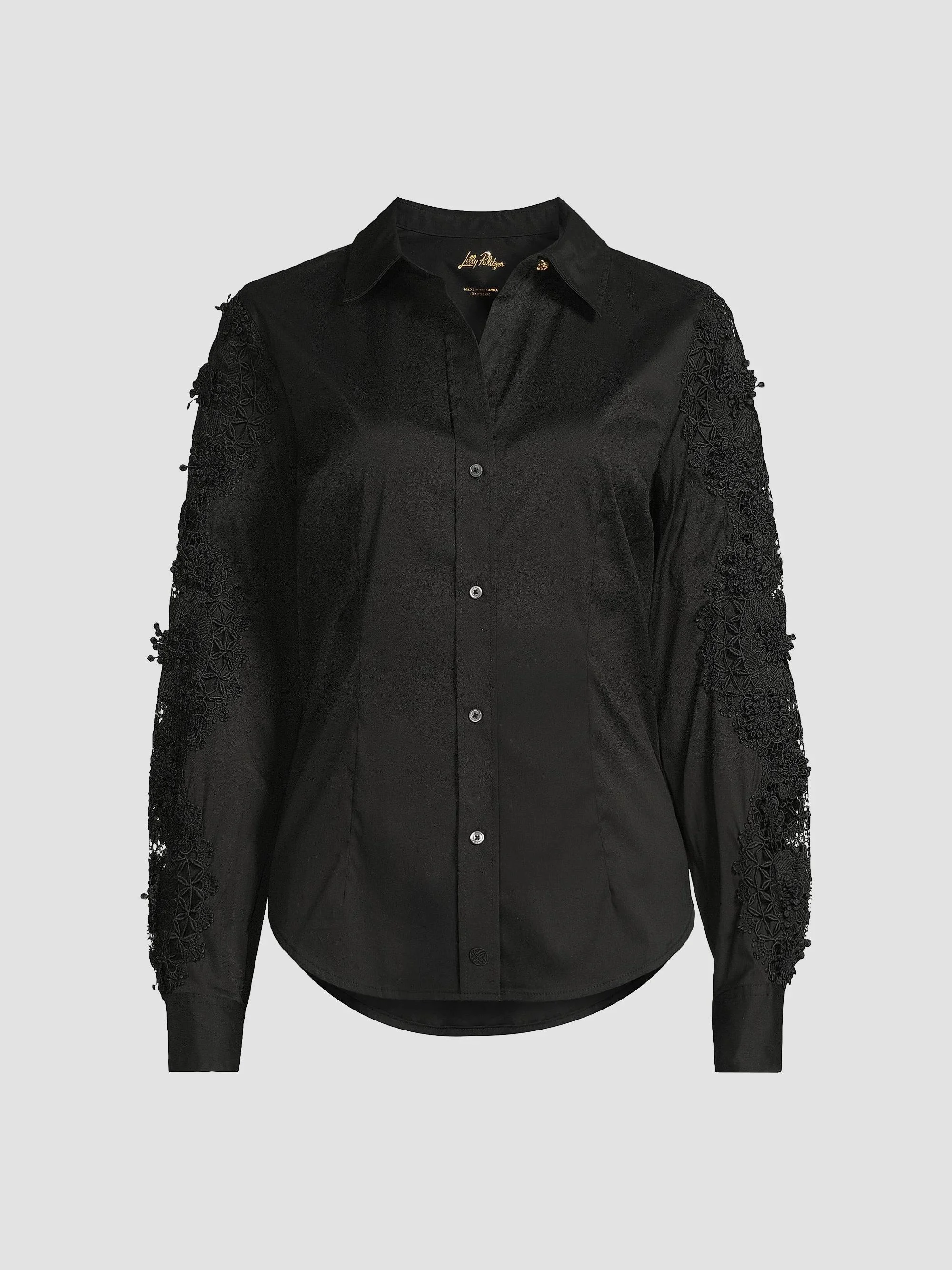 Women's Lilly Cotton-Blend Lace Shirt - Noir - 1