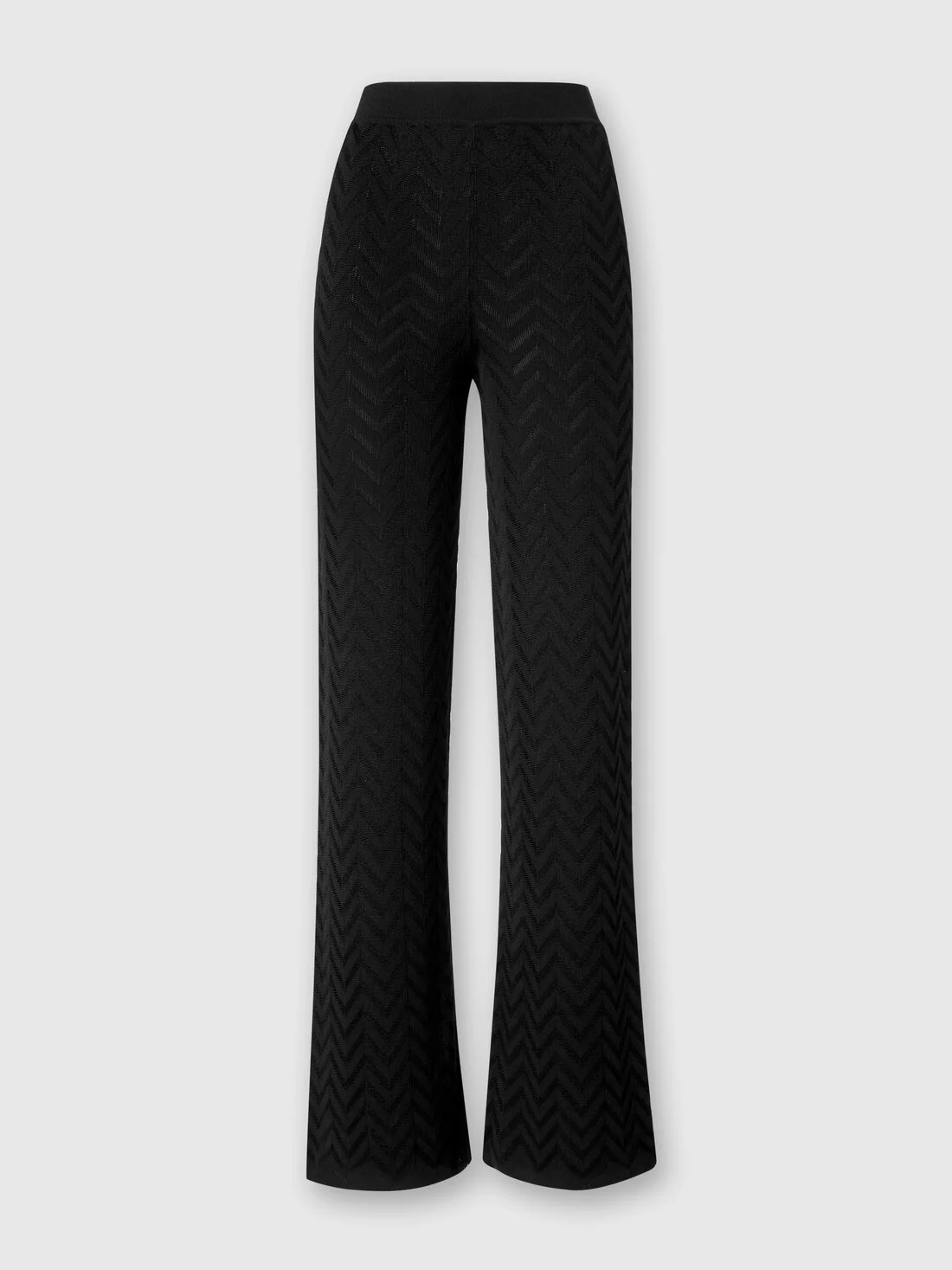 Tonal chevron pattern straight trousers - 1